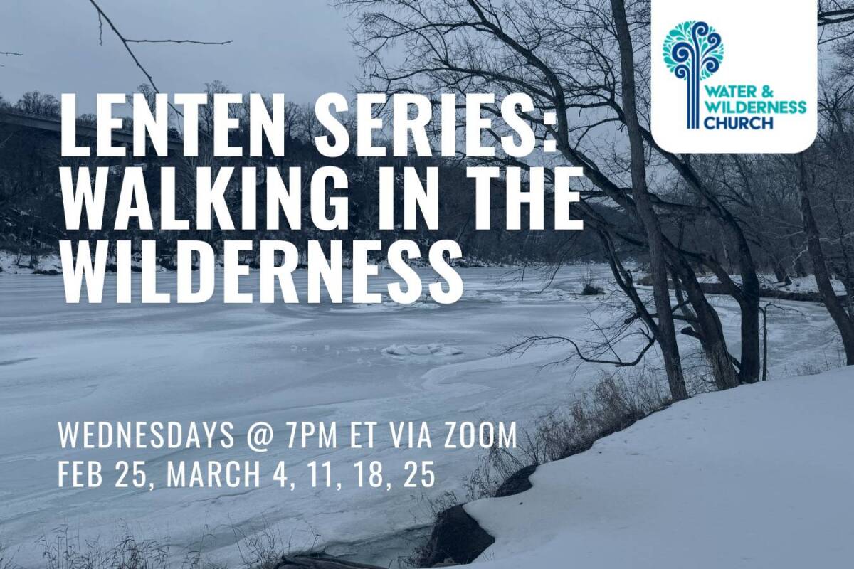Lenten Series Via Zoom Lenten Series: Walking in the Wilderness; Zoom meets 7pm ET Wednesdays, Feb 22, March 4, 11, 18, 25